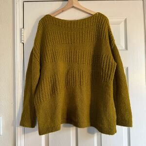 Ozai N Ku Mohair Blend Chartreuse Sweater L/XL